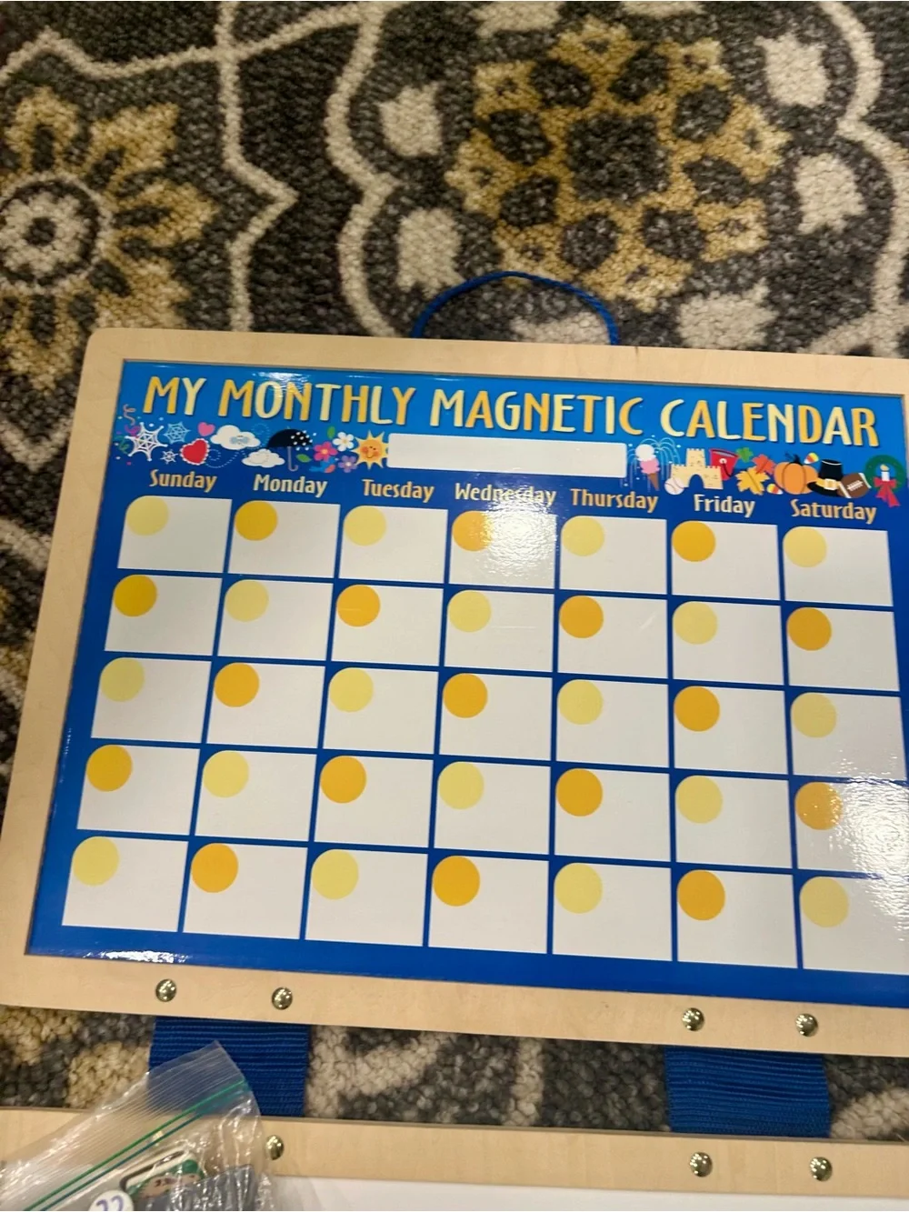 Melissa & Doug Blue and Yellow Monthly Magnetic Calendar